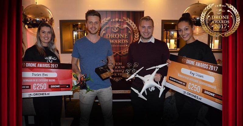 Pieter Bos winnaar Drone Award 2017 in categorie Racing