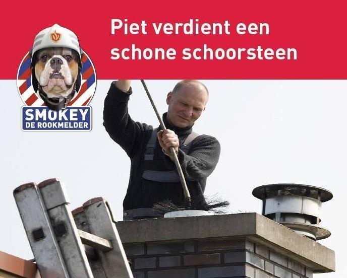 Piet verdient een schone schoorsteen