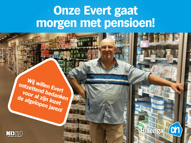 Evert na 40 jaar werken in supermarkt met pensioen