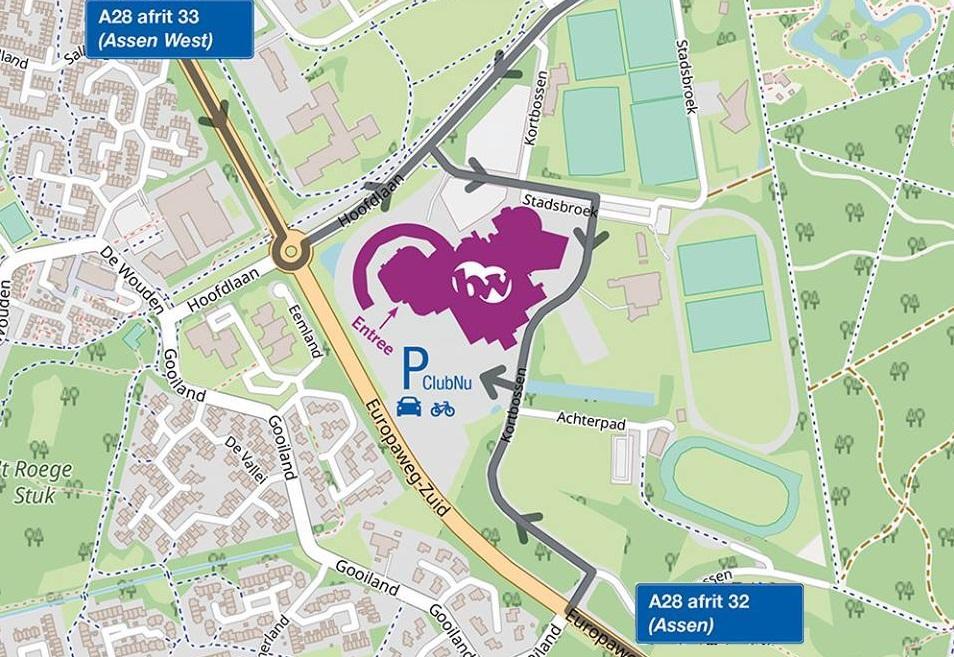 Nieuwe ingang en parkeerterrein bij De Bonte Wever