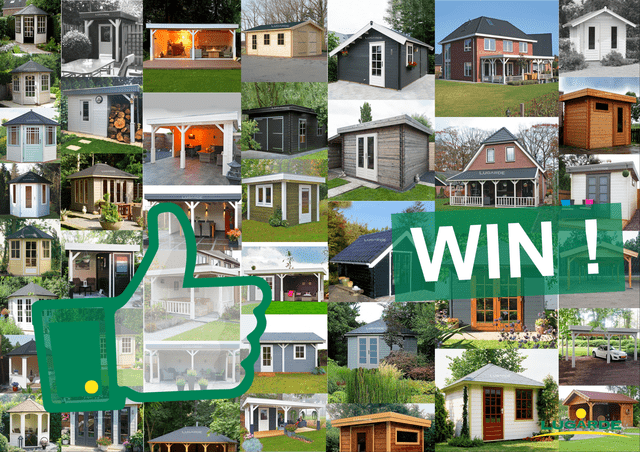 Win uw tuinhuis t.w.v  ¬5.000,- bij Bestrating.nl