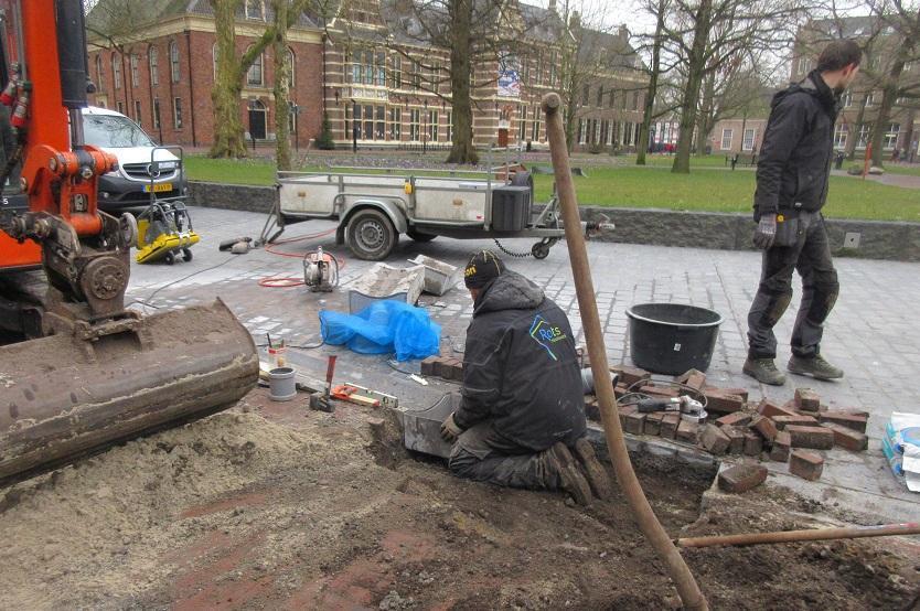 Fonteinafvoer op de Brink in Assen aangepast