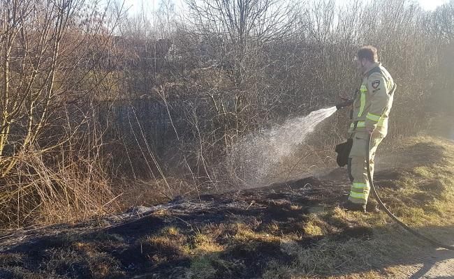 Honderd meter berm door brandstichting afgebrand