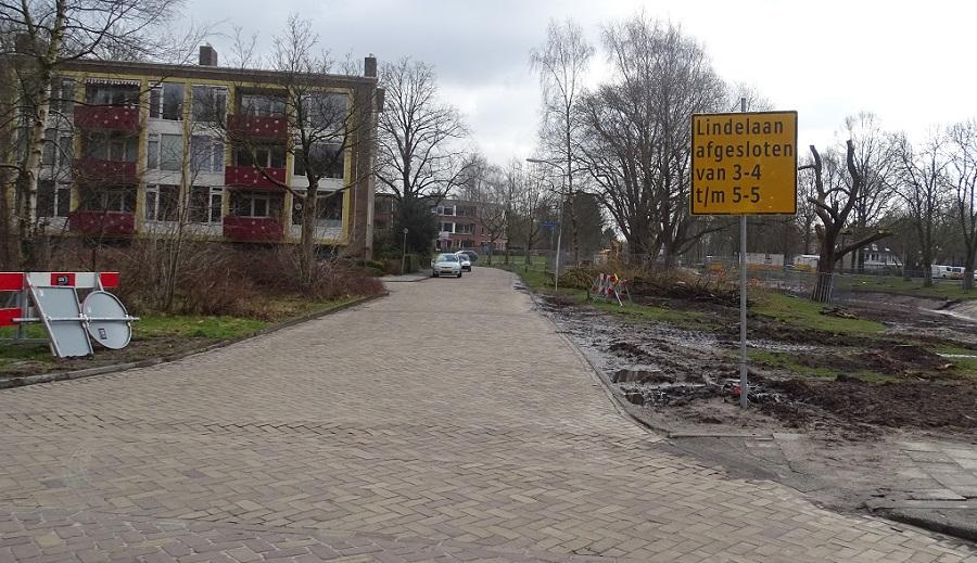 Lindelaan in Assen-Oost afgesloten