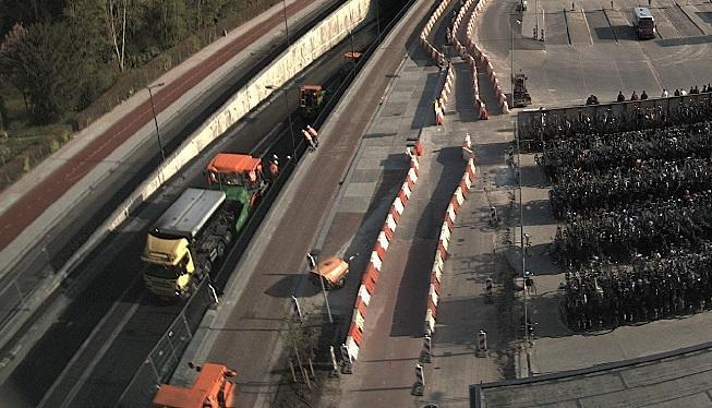 Asfalteerwerkzaamheden rond het station en Overcingellaan