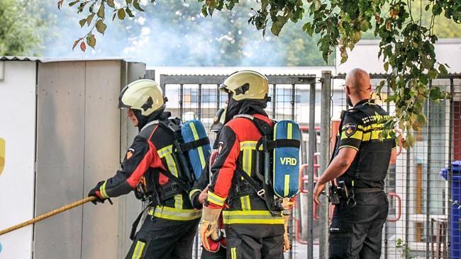 Brand in hout bij OBS de Marskramer