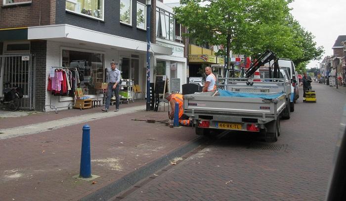 Straatmakers druk met herstel centrum