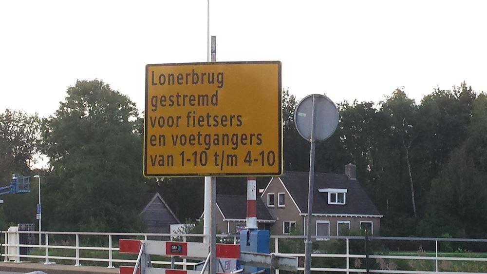 Lonerbrug voor vier dagen afgesloten