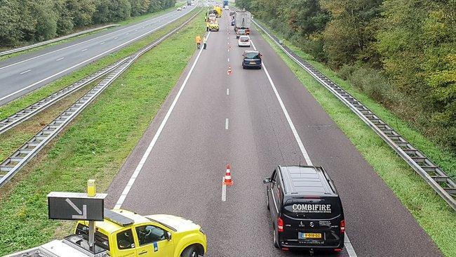 Ongeval op A28 tussen Beilen en Assen zorgt voor dichte snelweg
