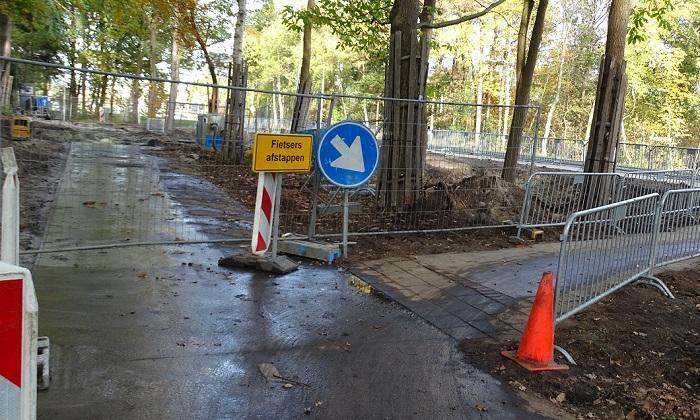 Tijdelijk fietspad bij Wilhelmina Ziekenhuis Assen