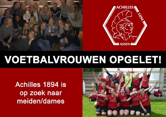 Achilles 1894 zoekt nieuwe voetbaldames