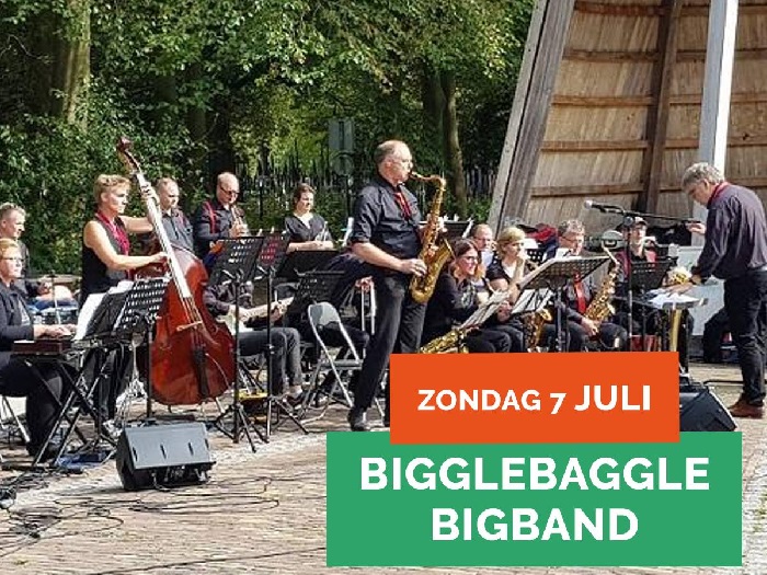 De BiggleBaggle BigBand zondag in de Tuin van Assen