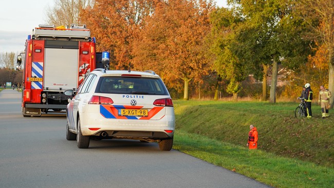 Fietser belandt in de sloot in Assen