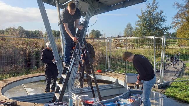 Techniekstudenten van Drenthe College bouwen speciale Oslopaal in Kloosterveen