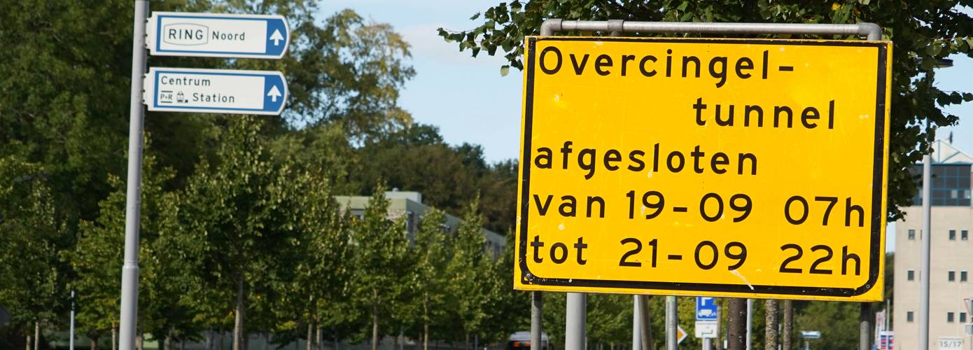 Overcingeltunnel gesloten op 19, 20 en 21 september