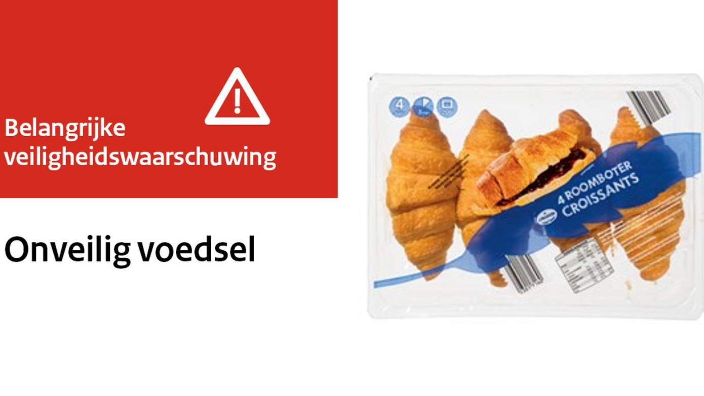 Terugroepactie Roomboter croissants vanwege mogelijke metaaldeeltjes in product